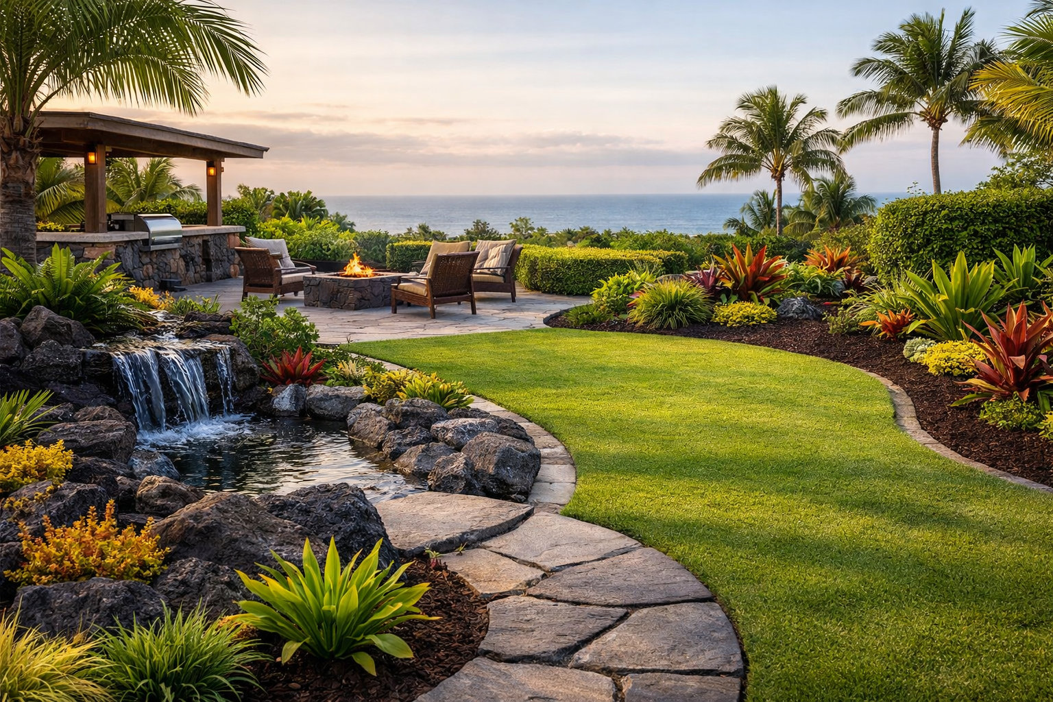Aina Landscaping professional team providing complete landscape design, installation, and maintenance services in Kailua-Kona, Big Island